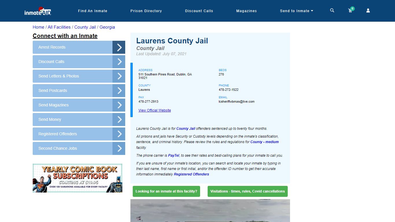 Laurens County Jail - Inmate Locator - Dublin, GA
